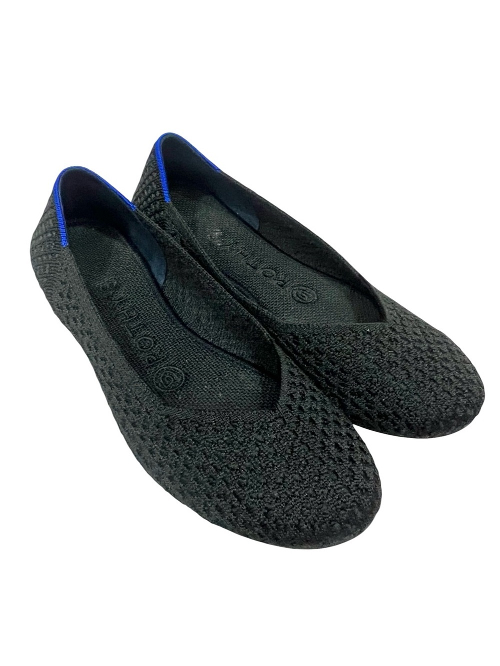 Rothy’s The Flat Black Honeycomb Knit Ballet Flats